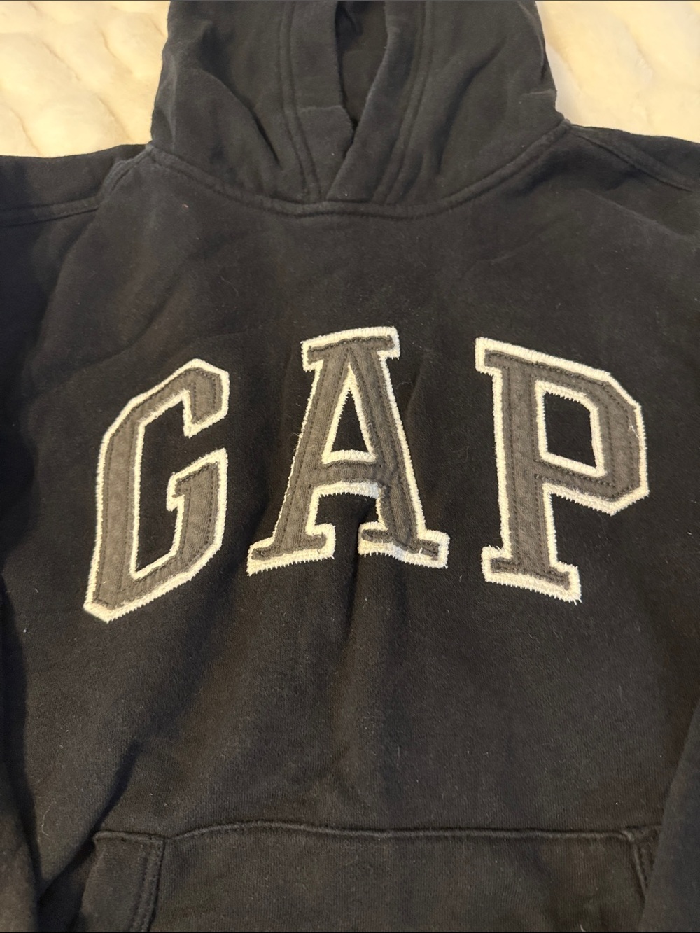 GAP Kids Black Hoodie with White Logo C4 - Picture 3 of 4